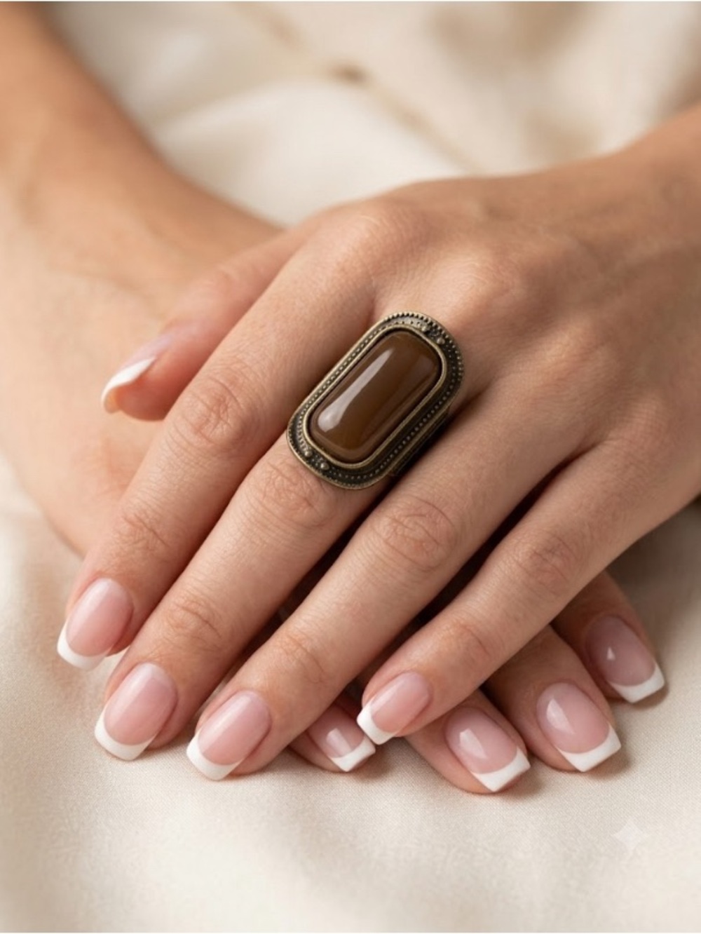 Chic Vintage Chocolate Brown Statement Piece Ring
